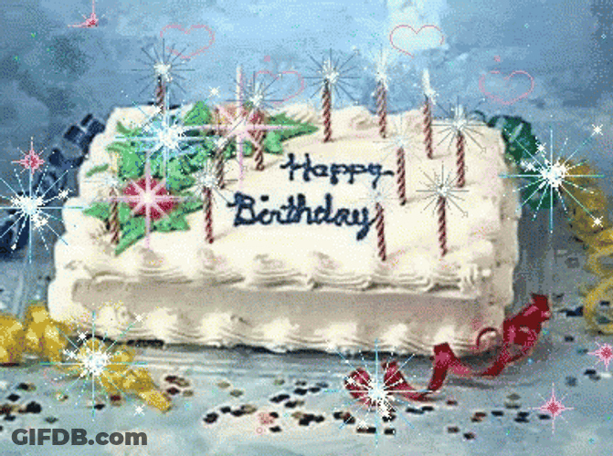 Happy Birthday Bro With White Cake GIF