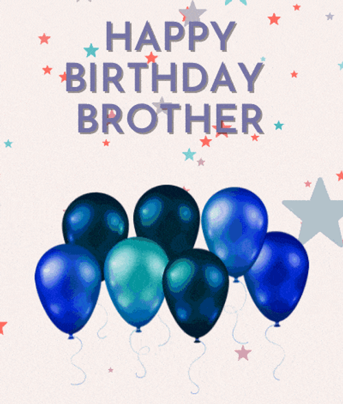 Happy Birthday Brother Balloon GIF