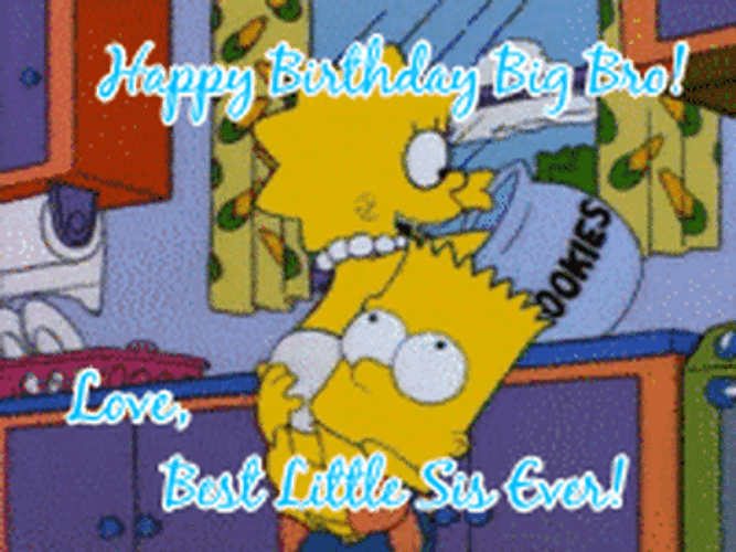 Happy Birthday Brother Bart Simpson GIF