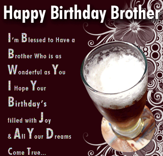 Happy Birthday Brother Blessed Wishes GIF