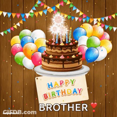 Happy Birthday Brother Card GIF