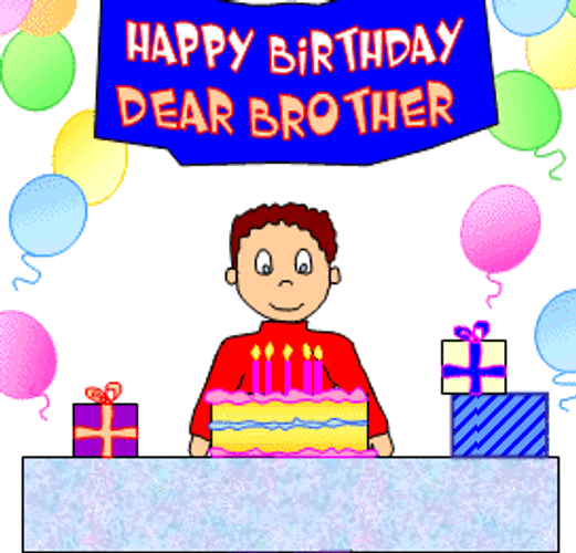 Happy Birthday Brother Cartoon GIF