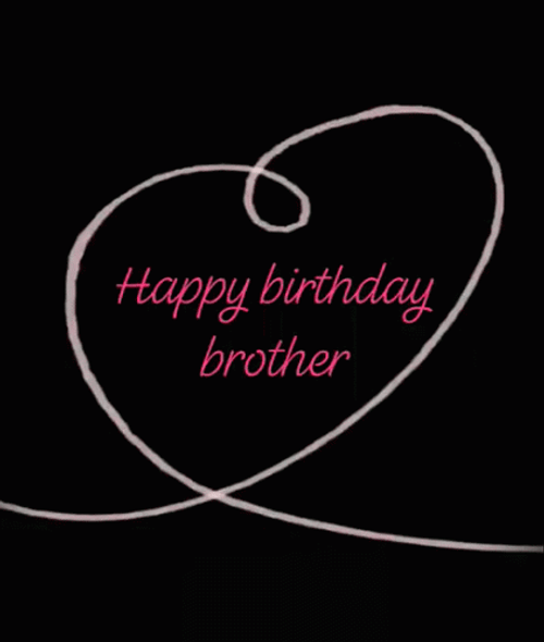 Happy Birthday Brother Heart GIF