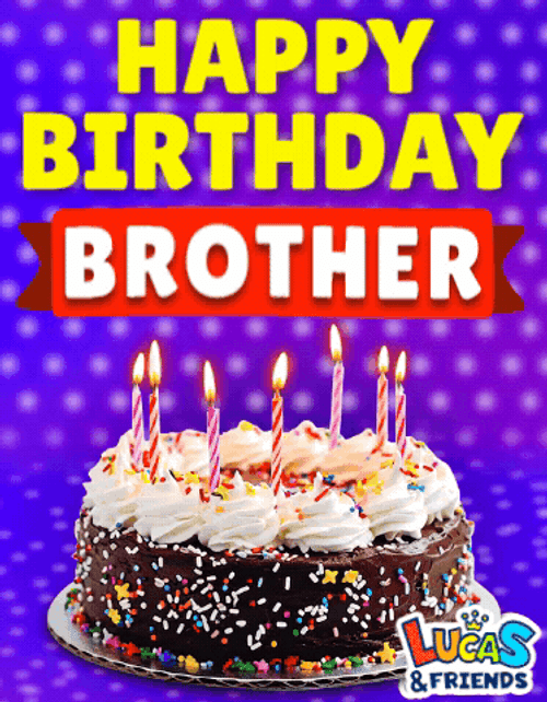 Happy Birthday Brother In Law Cake With Candles GIF