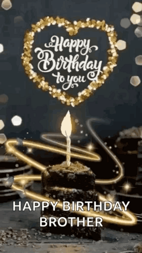 Happy Birthday Brother In Law Cake With Glitters GIF