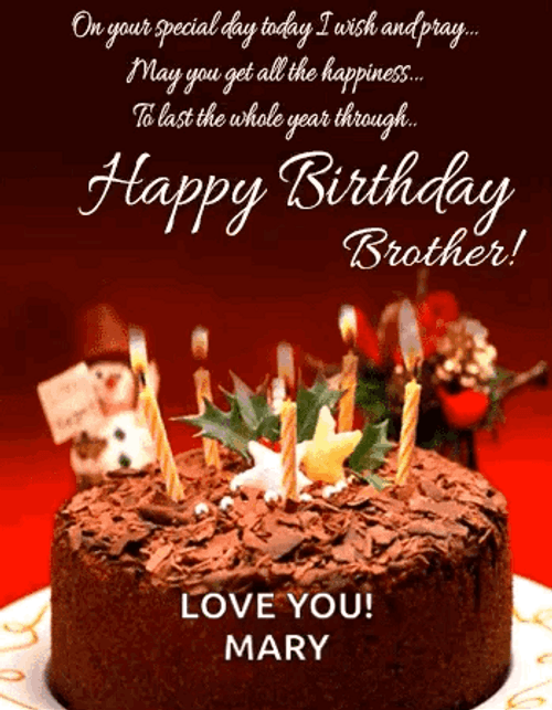 Happy Birthday Brother In Law Chocolate Cake GIF
