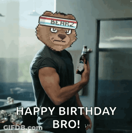 Happy Birthday Brother In Law Man Bear Head GIF