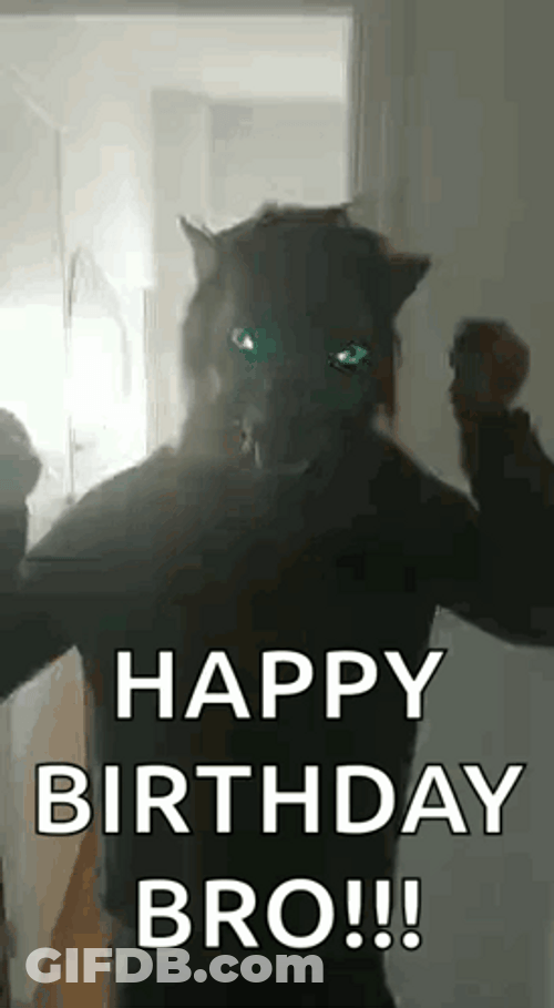 Happy Birthday Brother In Law Man Wolf Head GIF