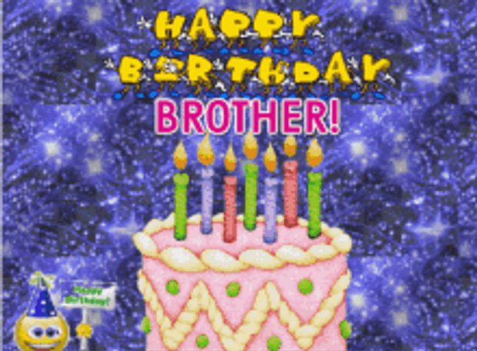 Happy Birthday Brother Sparkling Cake GIF