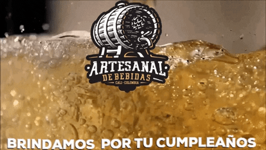 Happy Birthday Bubbling Artesanal Beer GIF