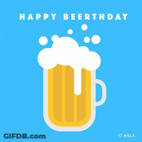 Happy Birthday Bubbly Beer GIF