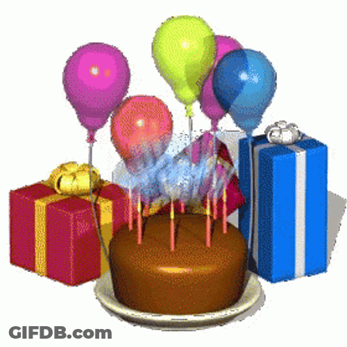 Happy Birthday Cake 3D Art GIF