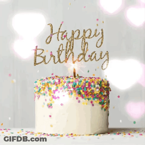 Happy Birthday Cake Candy Confetti GIF