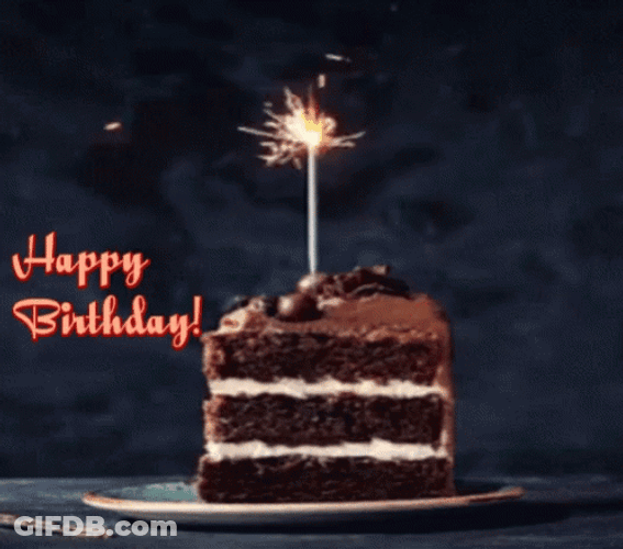 Happy Birthday Cake Choco Slice GIF