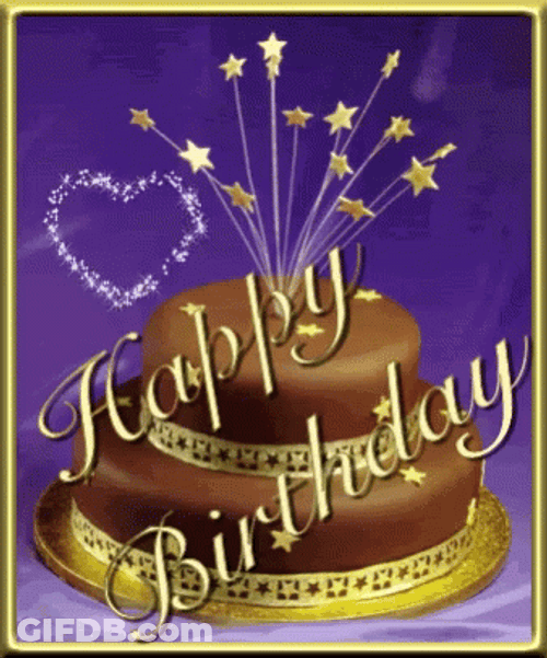 Happy Birthday Cake Chocolate Gold GIF