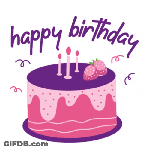 Happy Birthday Cake Cute Girly Art GIF