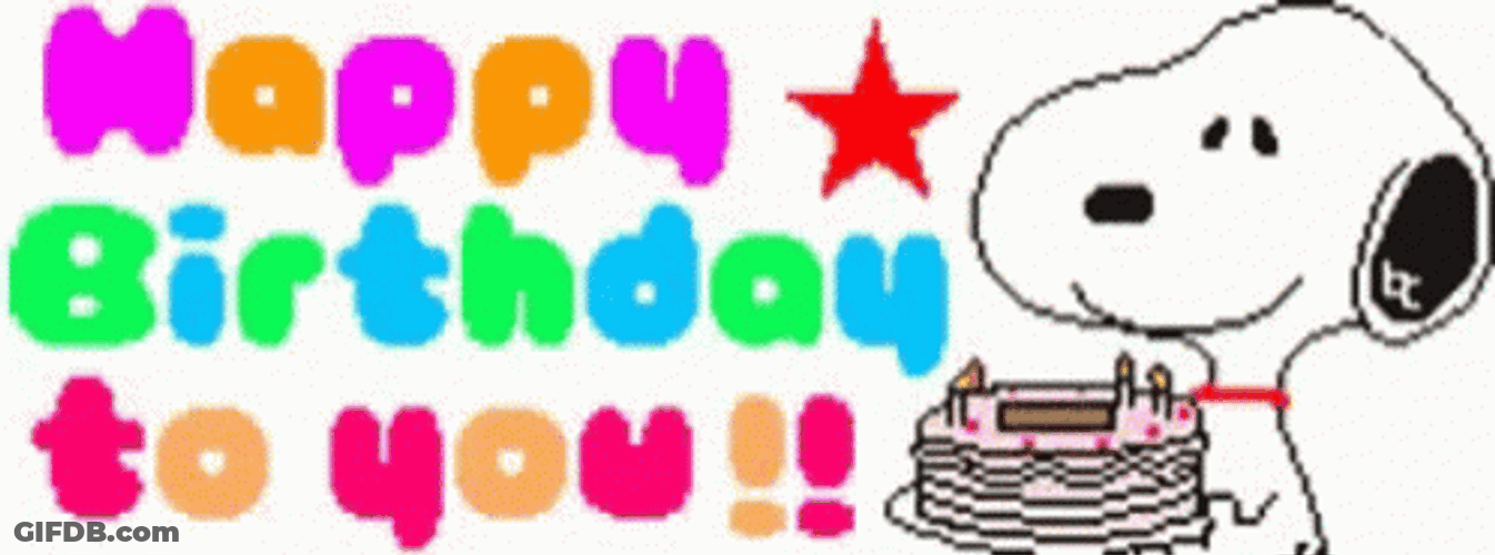 Happy Birthday Cake For Snoopy GIF