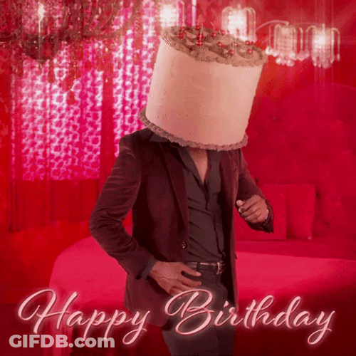 Happy Birthday Cake Head Dance GIF