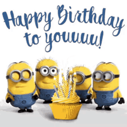 Happy Birthday Cake Minions GIF