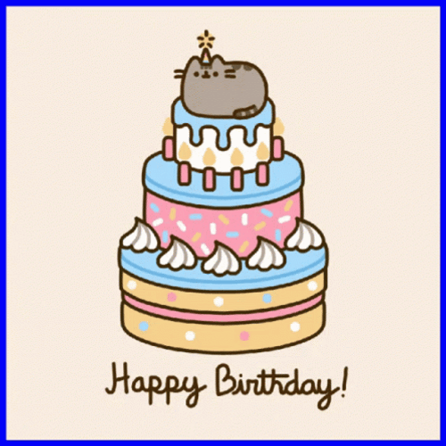 Happy Birthday Cake Pusheen Cat GIF
