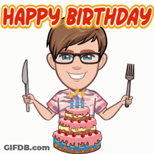 Happy Birthday Cake Smile Boy Sticker GIF