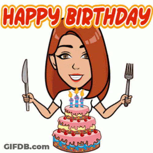 Happy Birthday Cake Smile Girl Sticker GIF