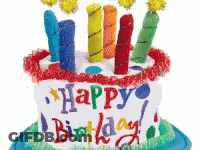 Happy Birthday Cake With Candles GIF