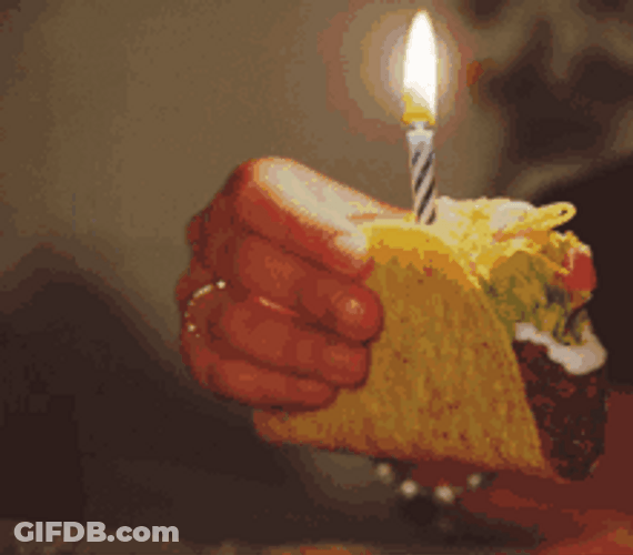 Happy Birthday Candle On Tacos Greeting GIF