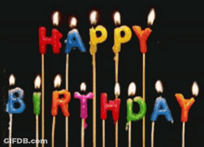 Happy Birthday Candles Letters On Sticks GIF