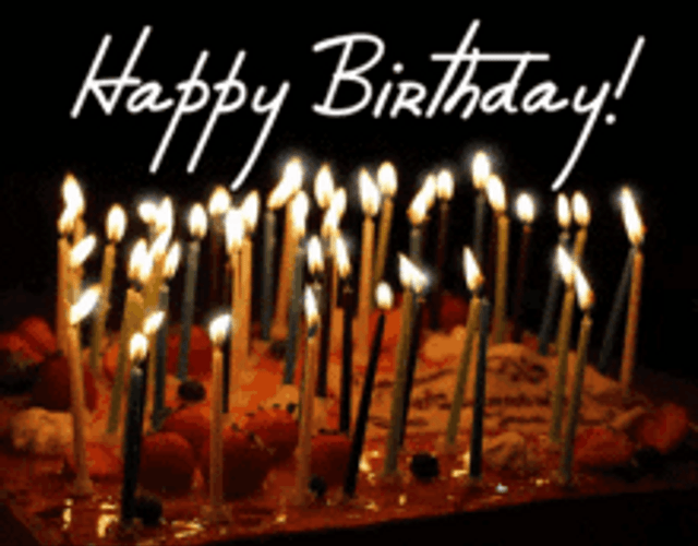 Happy Birthday Candles On Cake Greeting GIF