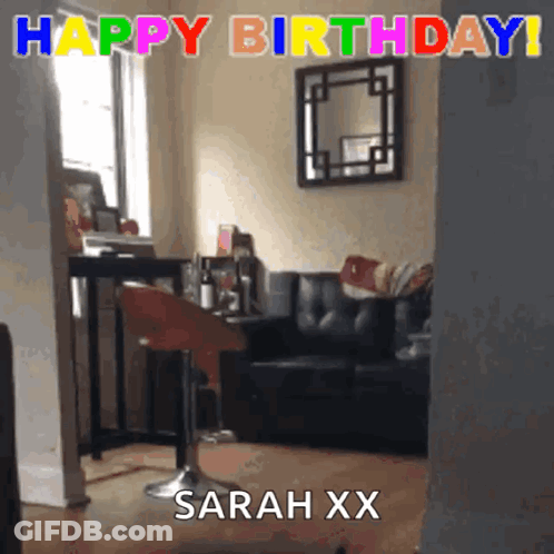 Happy Birthday Card For Sarah GIF