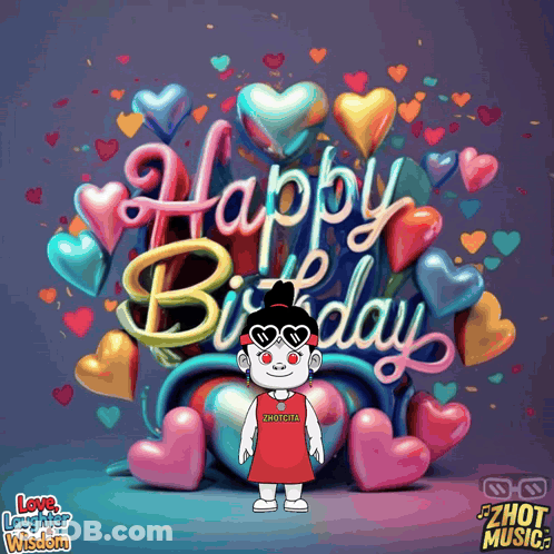Happy Birthday Card Girl Wearing Sunglasses GIF