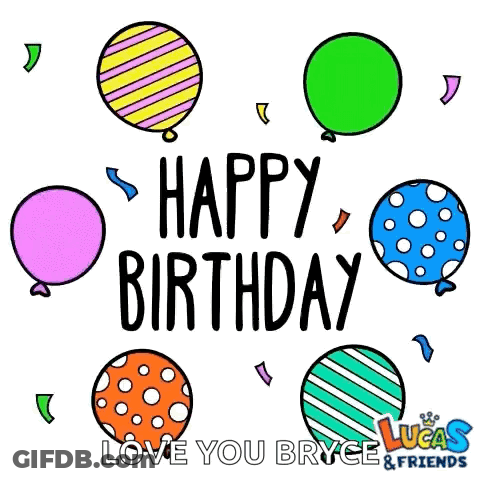 Happy Birthday Card With Balloons GIF