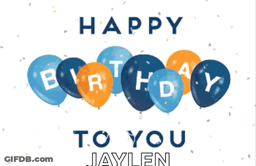Happy Birthday Card With Balloons And Confetti GIF