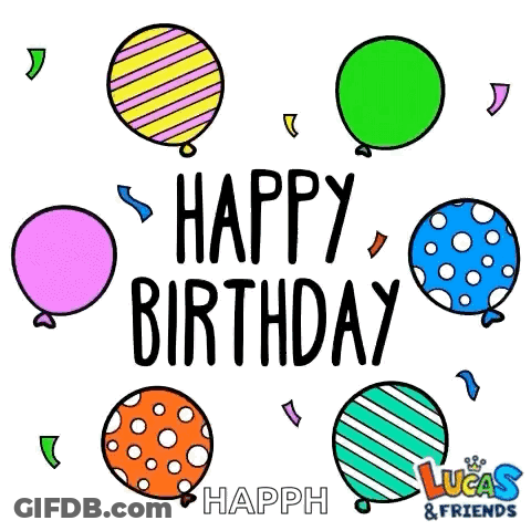 Happy Birthday Card With Balloons GIF