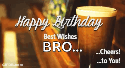 Happy Birthday Card With Beer GIF