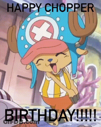 Happy Birthday Card With Cartoon Character GIF