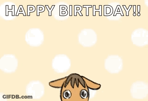 Happy Birthday Card With Cartoon Horse GIF