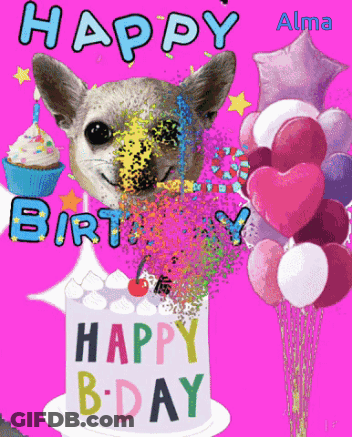 Happy Birthday Card With Chihuahua And Cake GIF