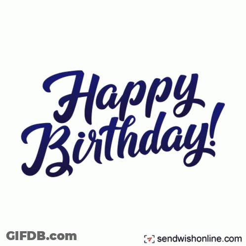 Happy Birthday Card With Colorful Circles GIF