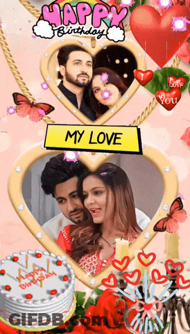 Happy Birthday Card With Couple GIF