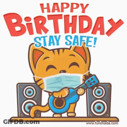 Happy Birthday Card With Cupcake And Sparkler GIF