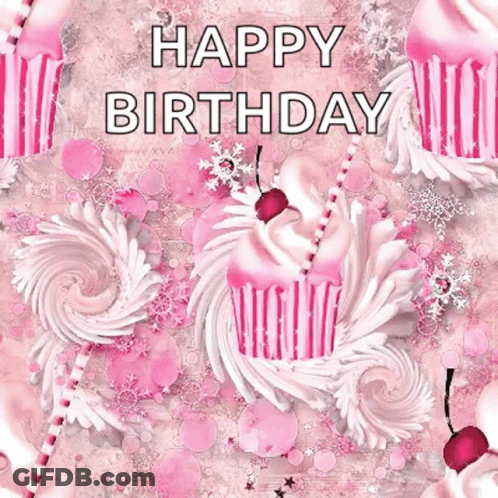 Happy Birthday Card With Girl GIF