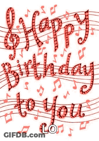 Happy Birthday Card With Green Music Notes Treble Clef GIF