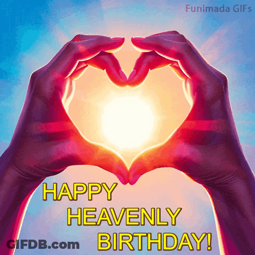 Happy Birthday Card With Heart Hands GIF