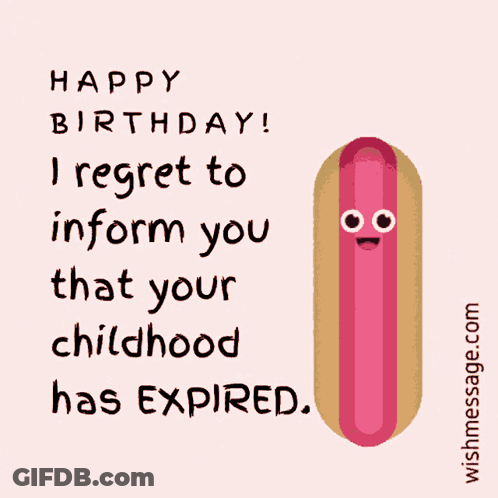 Happy Birthday Card With Hot Dog GIF