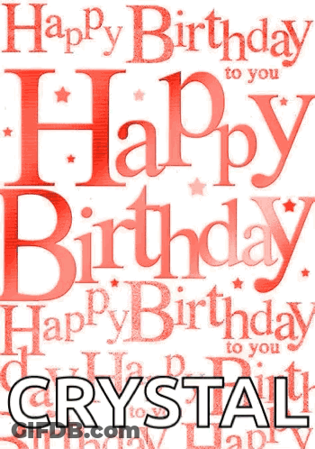 Happy Birthday Card With Name Crystal GIF