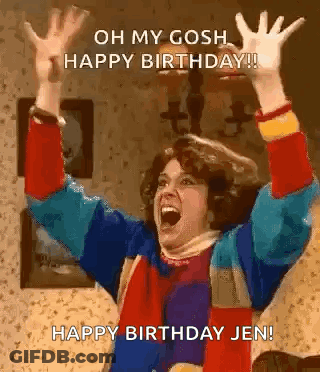 Happy Birthday Cathy Greeting Card With Gifts And Confetti GIF