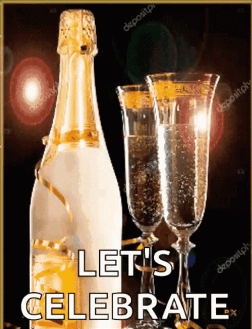 Happy Birthday Champagne Celebrate Sparkles GIF