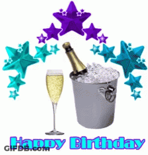 Happy Birthday Champagne Chilled Drinks Party GIF
